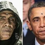 Obama and devil from The Bible with fly