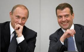 Russian leaders laughing