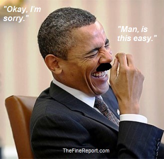 Obama laughing sorry