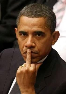 Obama big middle finger