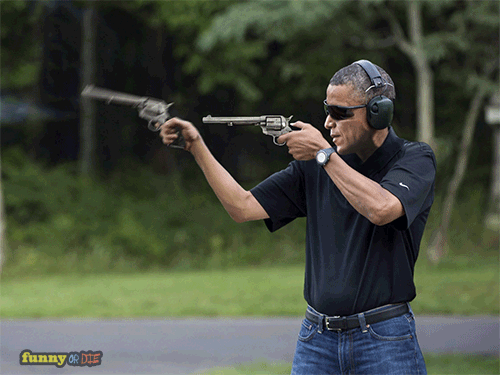 Obama shooting pistols