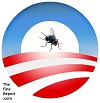 Obama logo with fly