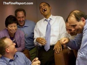 Obama and staff laughing edited