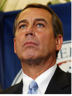 Boehner pompously looking out