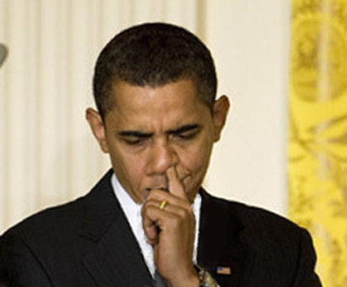 Obama picking nose