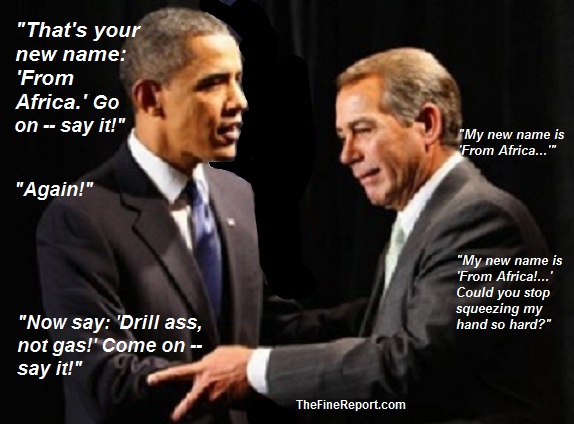 Obama and Boehner awkward from Africa