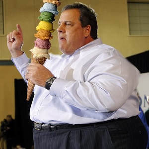 Chris Christie with ice cream cones