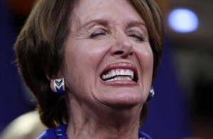 Nancy Pelosi squeezing