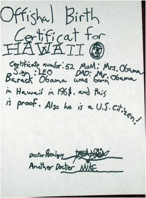 Birth certificate