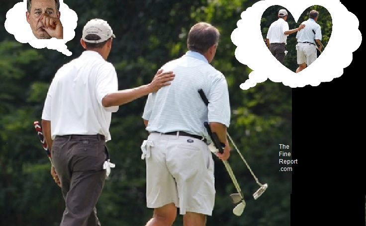 Obama and Boehner golfing. editedjpg