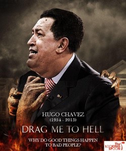 Chavez dragged to hell