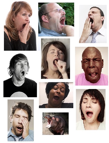 Yawning people