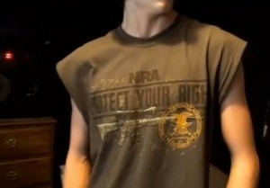 Kid wearing NRA shirt