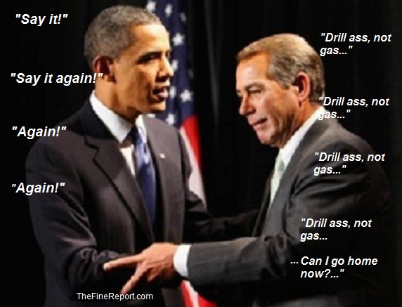 Obama and Boehner awkward drill ass not gas