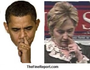 Obama and clinton picking nose