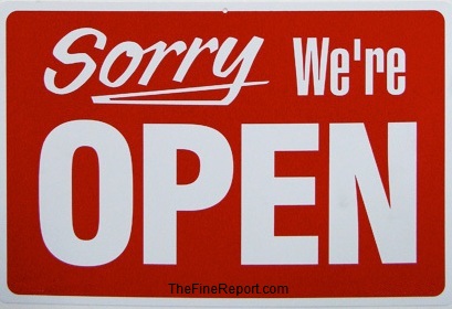 Sorry we're open