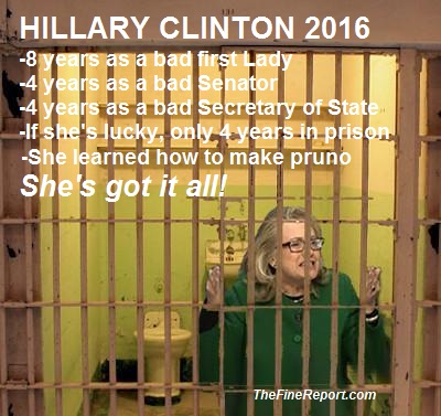 Hillary Clinton in jail 2016