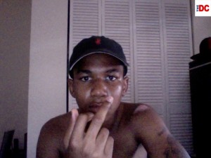 Trayvon Martin giving finger